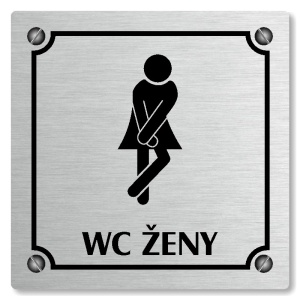 WC ženy, 148x148mm, stříbrná, Kansas
